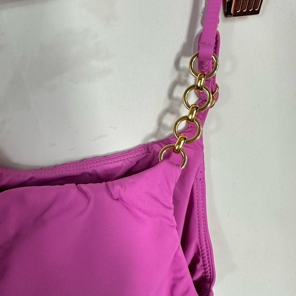 NWT Vix Paula Hermanny purple one shoulder gold chain bathing suit top size M - Picture 11 of 11